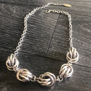 Plunder Silver twisted Knot Necklace